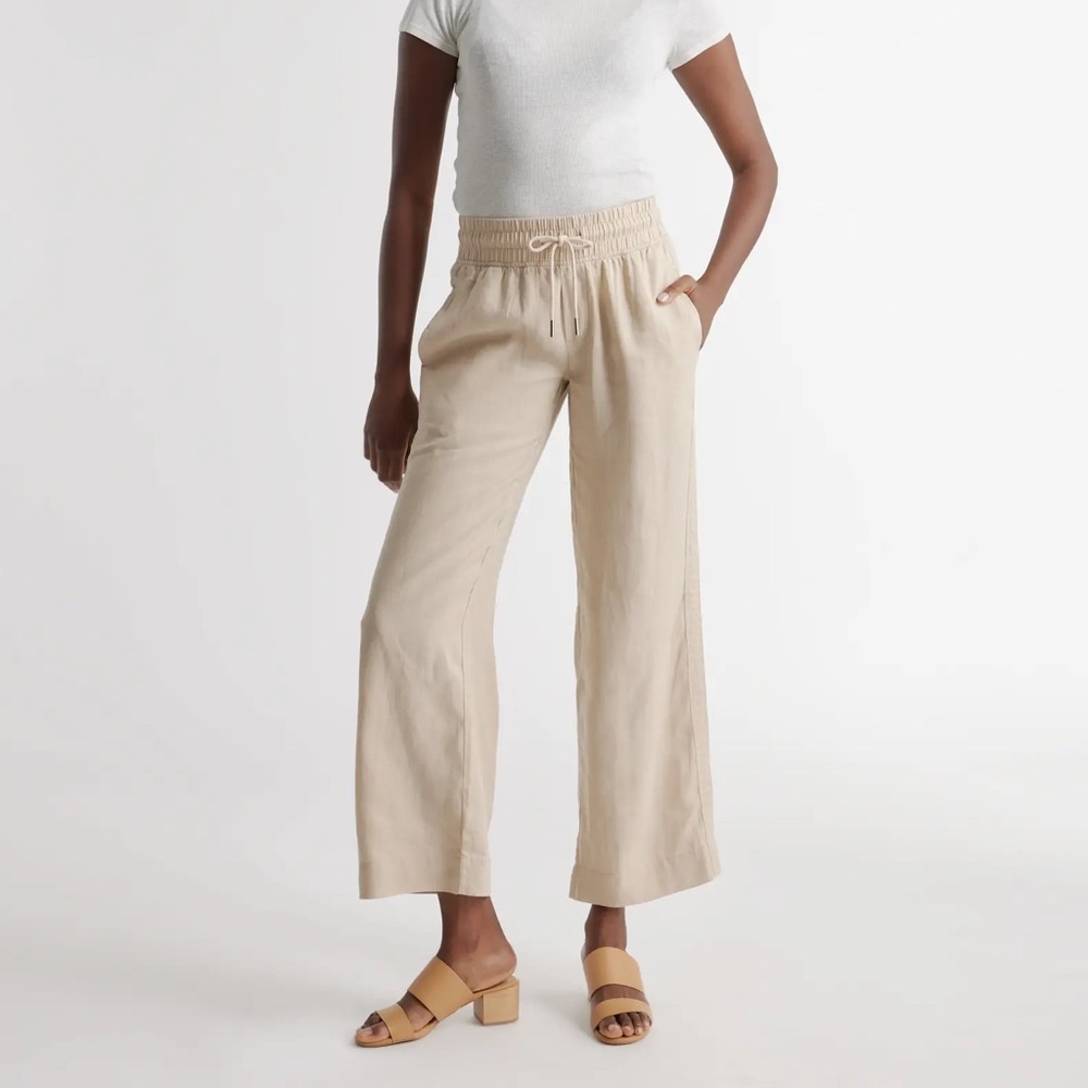 Quince 100% European Linen Wide Leg Pants Medium